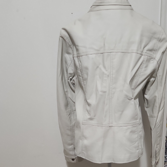 Faux Leather Cream Jacket - Picture 5 of 13